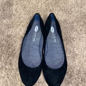 DR SHOLLS BLACK FLATS
